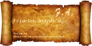 Fridrich Alfréd névjegykártya